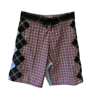Mada Pink And Blue Board Shorts Sz 30 beachycoastal resort wear